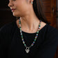 Flying Eagle Semiprecious Multi Stone  Hand Knotted Necklace