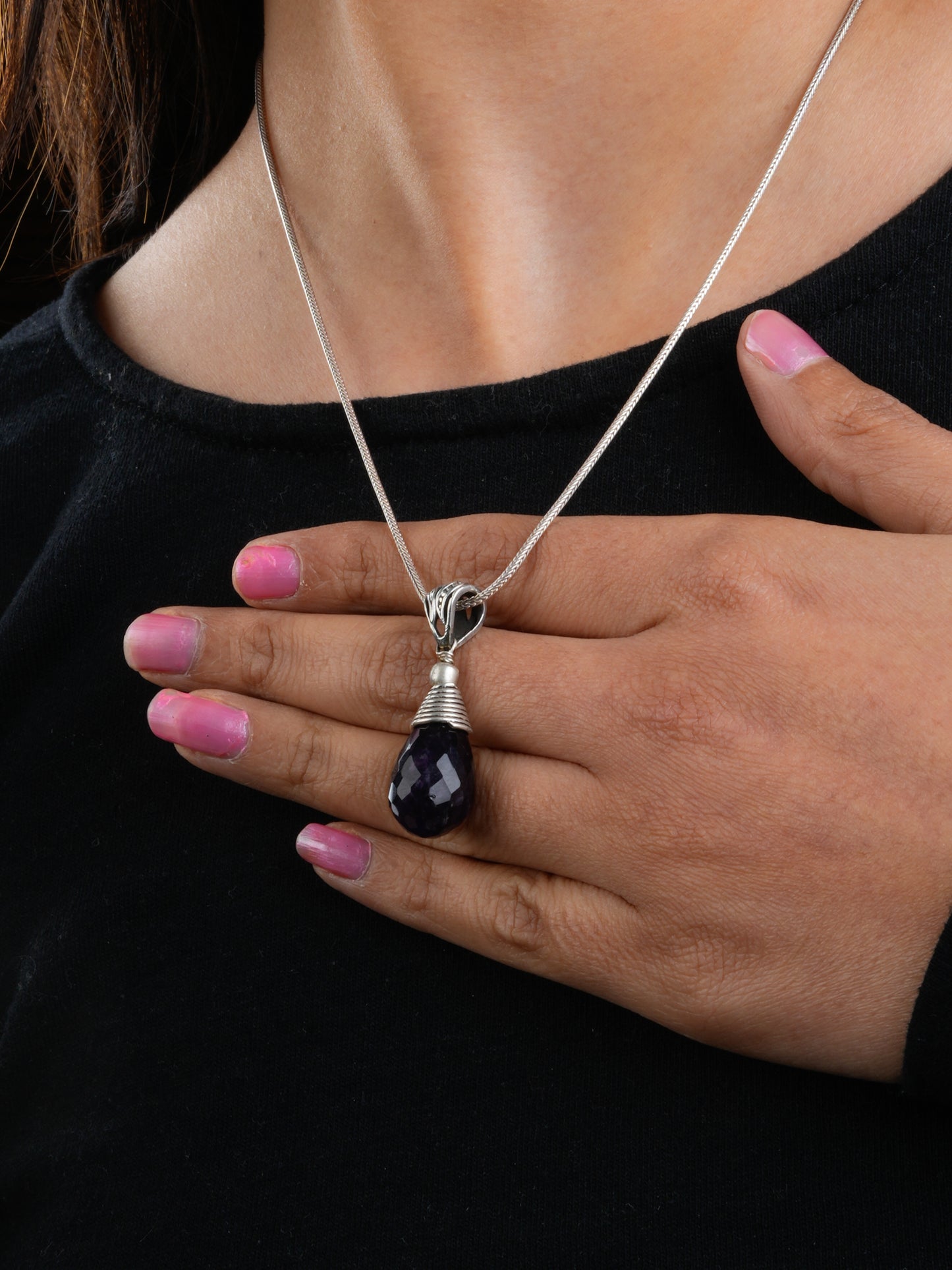 Amethyst Drop Necklace