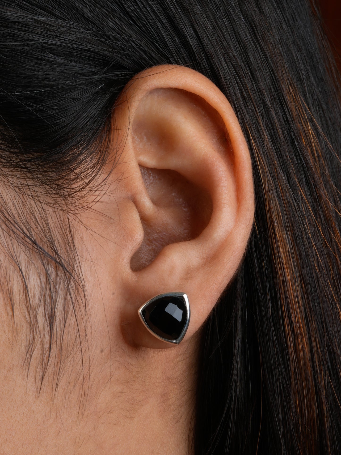 Black Obsidian Triangle Studs