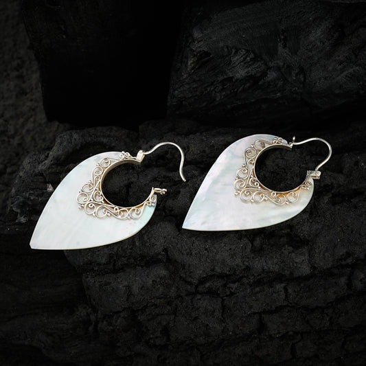 Silver MOP Drop Earrings