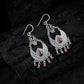 Retro Ruby Silver Earrings