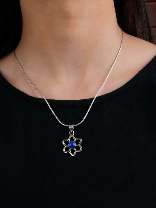 Lapis Lazuli Flower Pendant