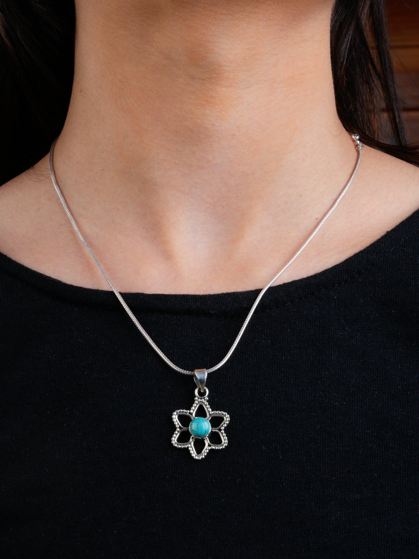 Turquoise Flower Pendant