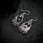 Retro Ruby Silver Earrings