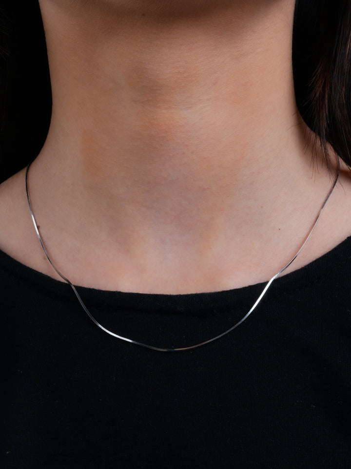 Everyday Rhodium Plated Delicate Box Chain | Totapari Jewellery