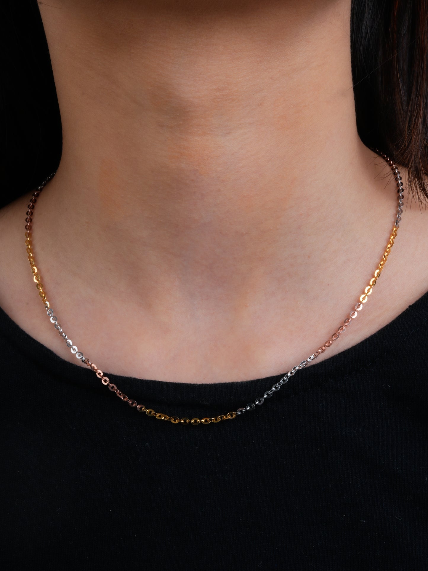 Three Tone Silver Chain