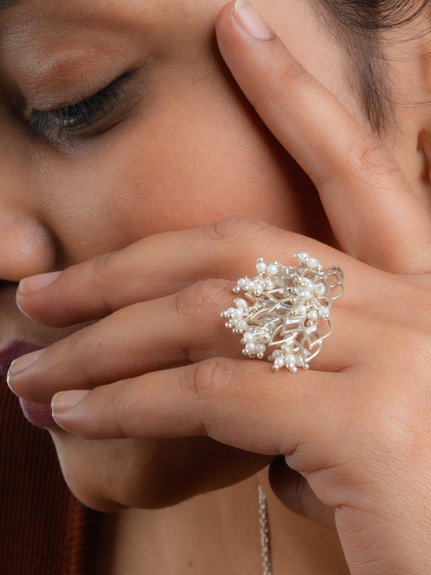 Silver Lotus Mist Ring