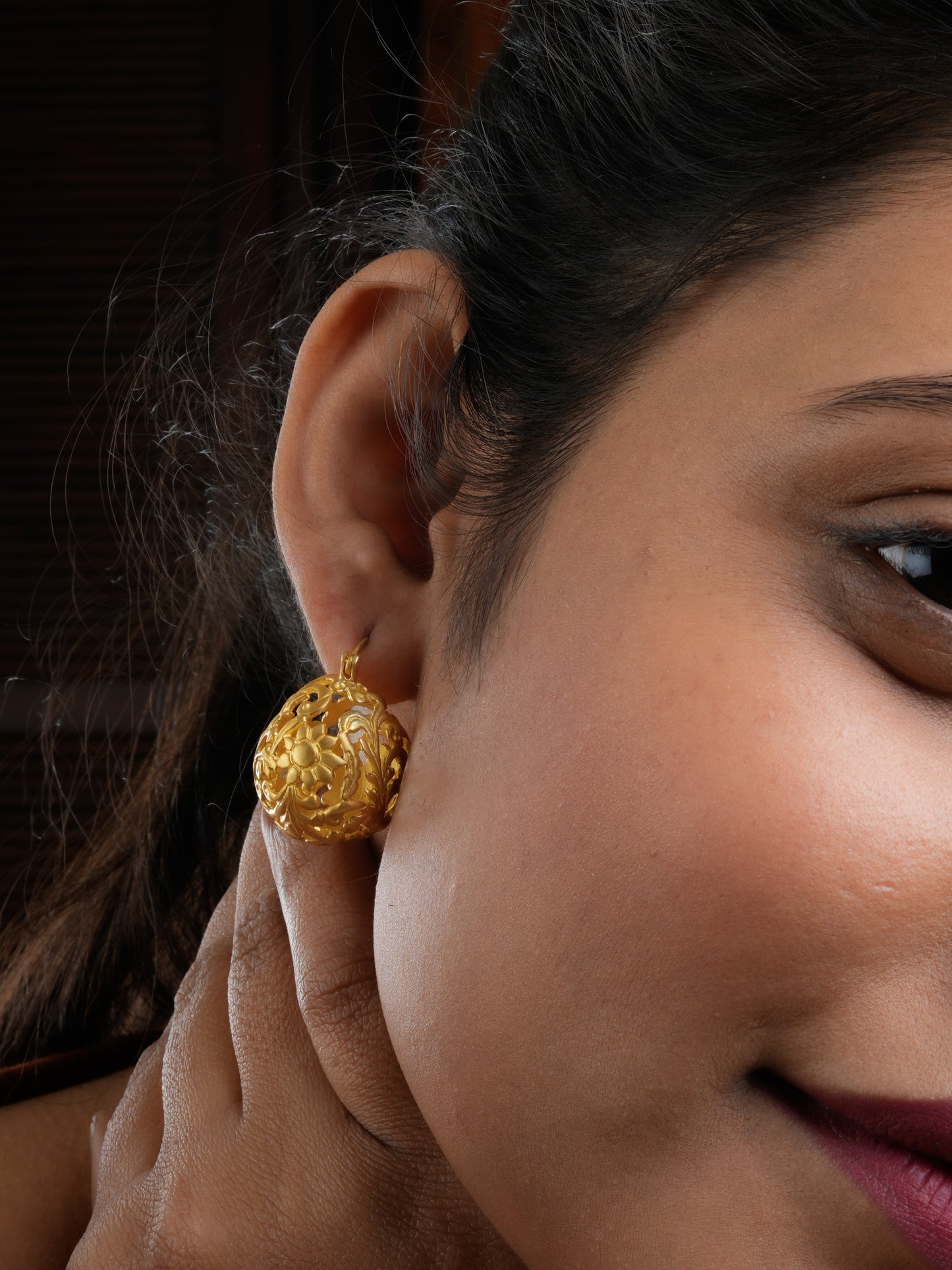 Phool Bahar Gold Plated Silver Earrings