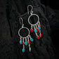 Turquoise And Coral Danglers