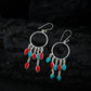 Turquoise And Coral Danglers