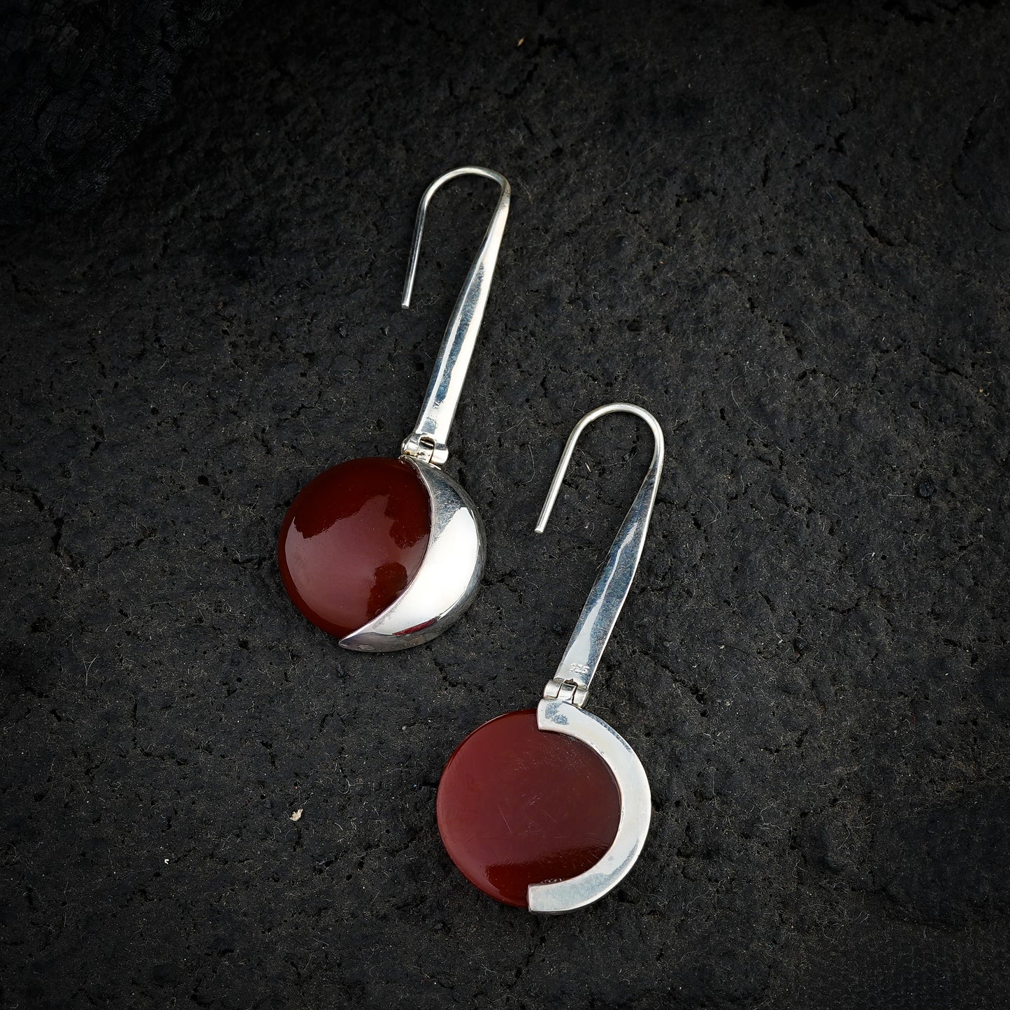 Carnelian Round Danglers