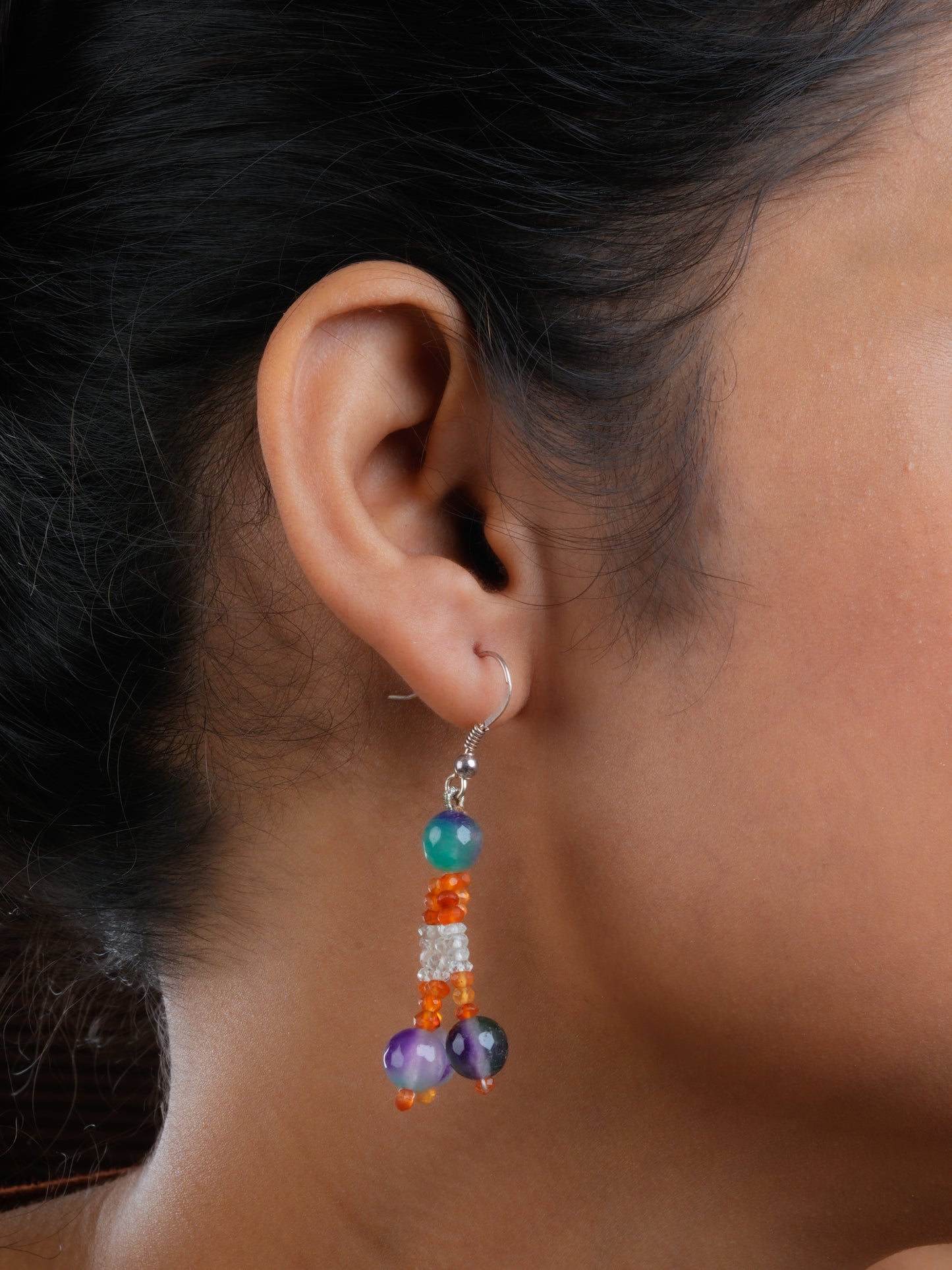 Multi Stone Beaded Earrings