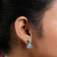 Turquoise And Aqua Chalcedony Silver Earrings