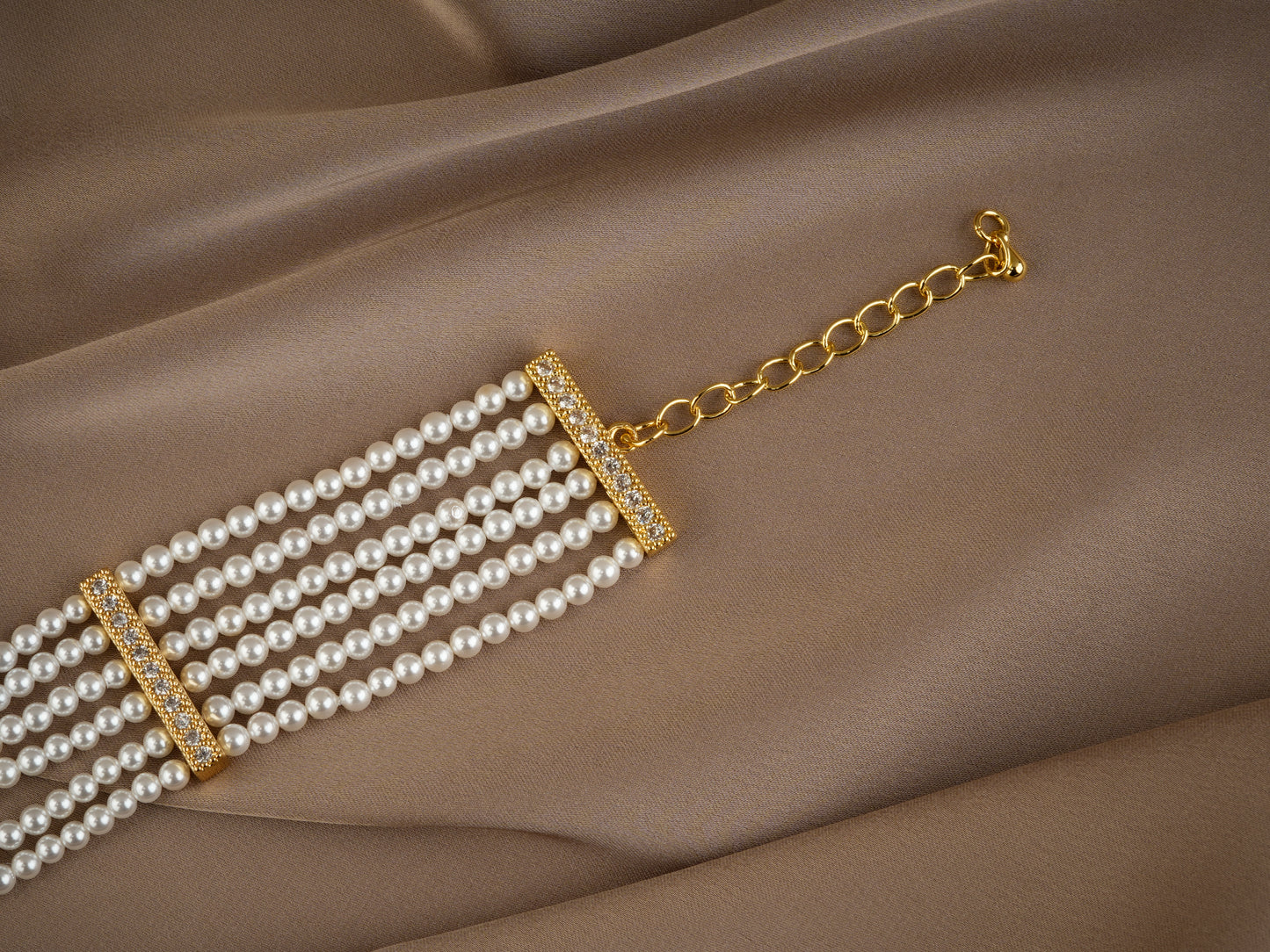 Vaijayanti Layered Pearl Bracelet