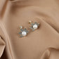 Chinar Silver Leaf Pearl Studs