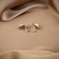 Chinar Silver Leaf Pearl Studs