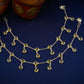 Silver And Lemon Topaz Anklets