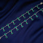 Emerald Droplets Silver Anklets