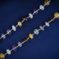 Semi Precious Multi Stone Silver Anklets