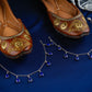 Lapis Lazuli Droplets Silver Anklets