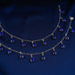 Lapis Lazuli Droplets Silver Anklets