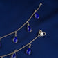 Lapis Lazuli Droplets Silver Anklets