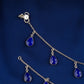 Lapis Lazuli Droplets Silver Anklets