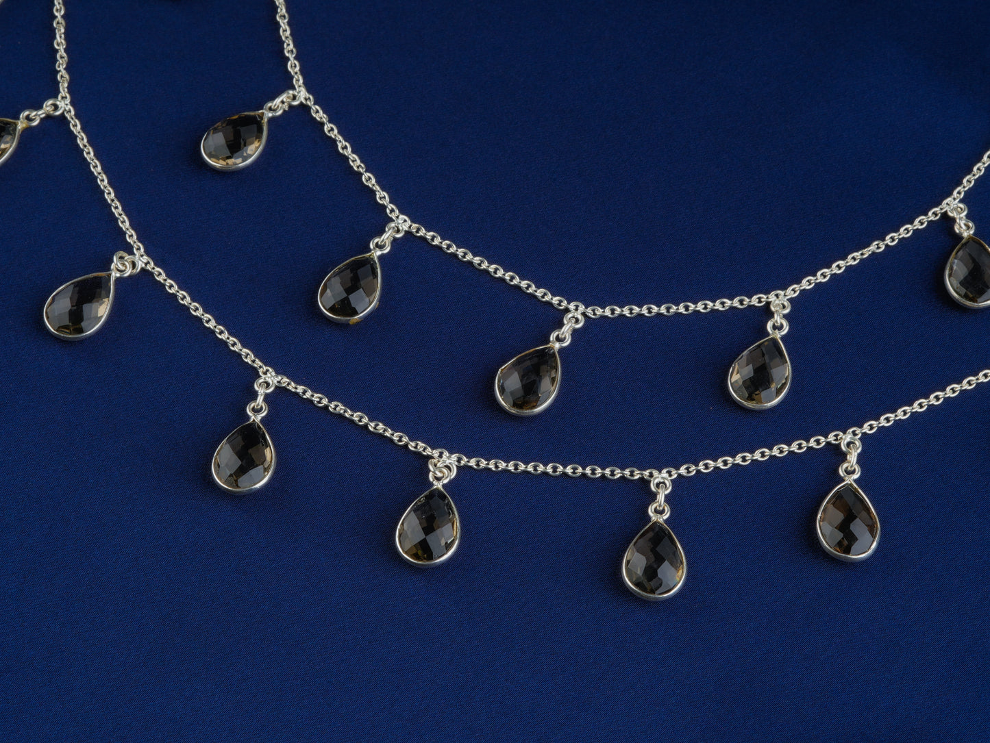 Smoky. Quartz Drops Anklets