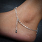 Open Heart Silver Anklets