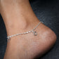 Open Heart Silver Anklets