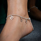 Love Loop Silver Anklets