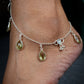 Green Amethyst Droplets Anklets