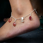 Carnelian Droplets Anklets