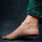 Charmed Hearts Silver Anklets