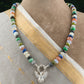 Flying Eagle Semiprecious Multi Stone  Hand Knotted Necklace