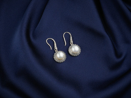 Roman Design Freshwater Pearl Earrings