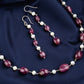 Ruby And Pearl Necklace Set