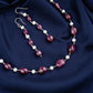 Ruby And Pearl Necklace Set