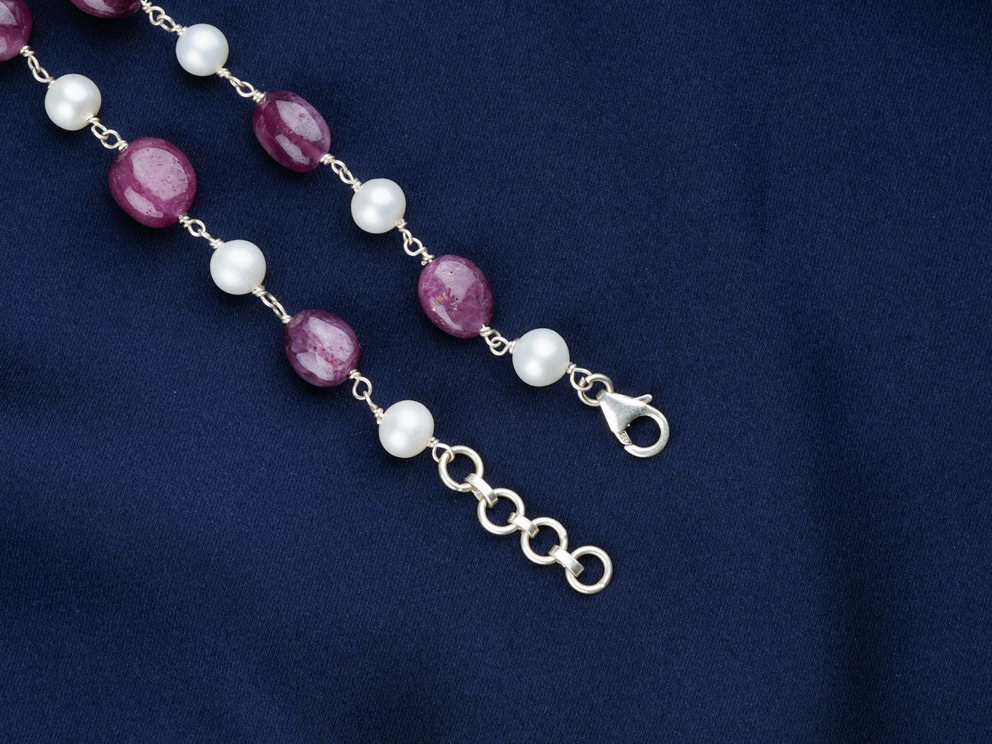 Ruby And Pearl Necklace Set