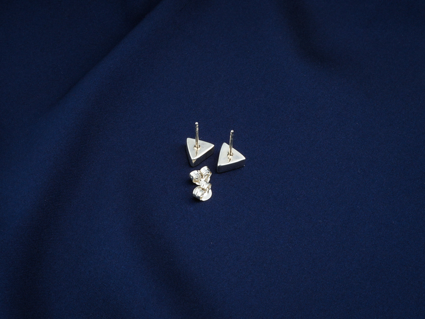 Carnelian Triangle Silver Studs