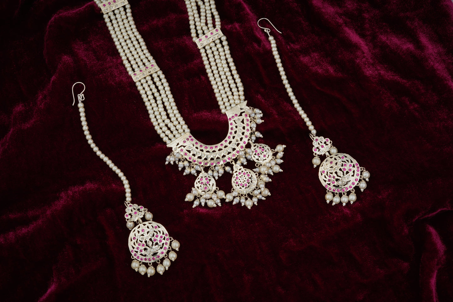 Chand Mahal Purani Dilli Silver Necklace Set