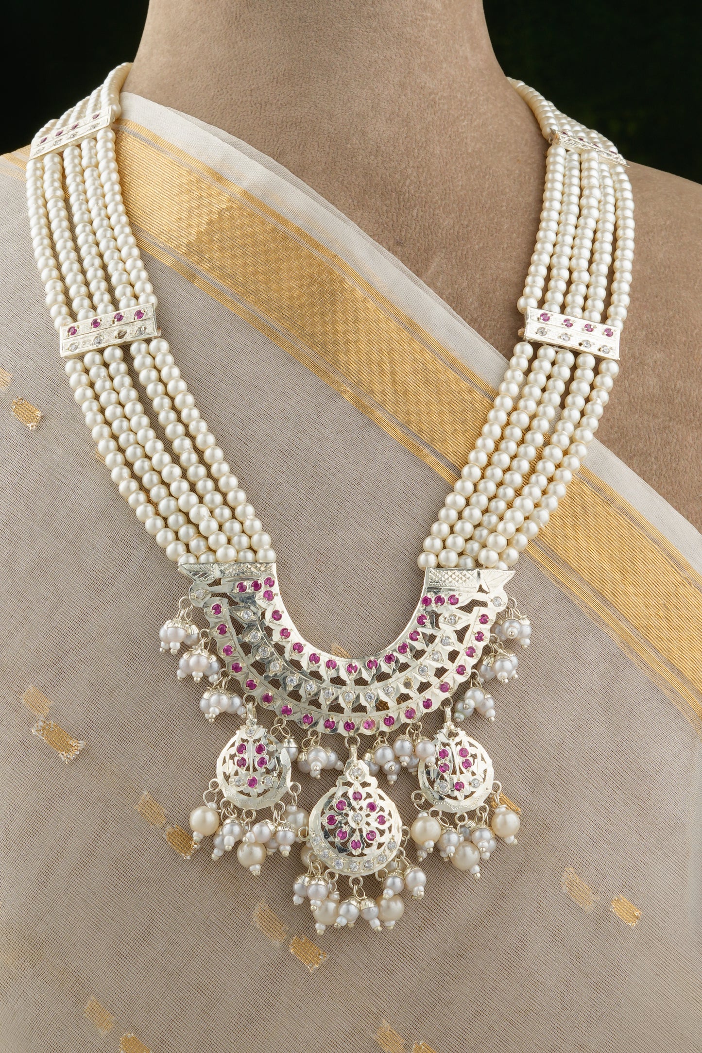 Chand Mahal Purani Dilli Silver Necklace Set