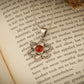 Carnelian Silver Flower Pendant