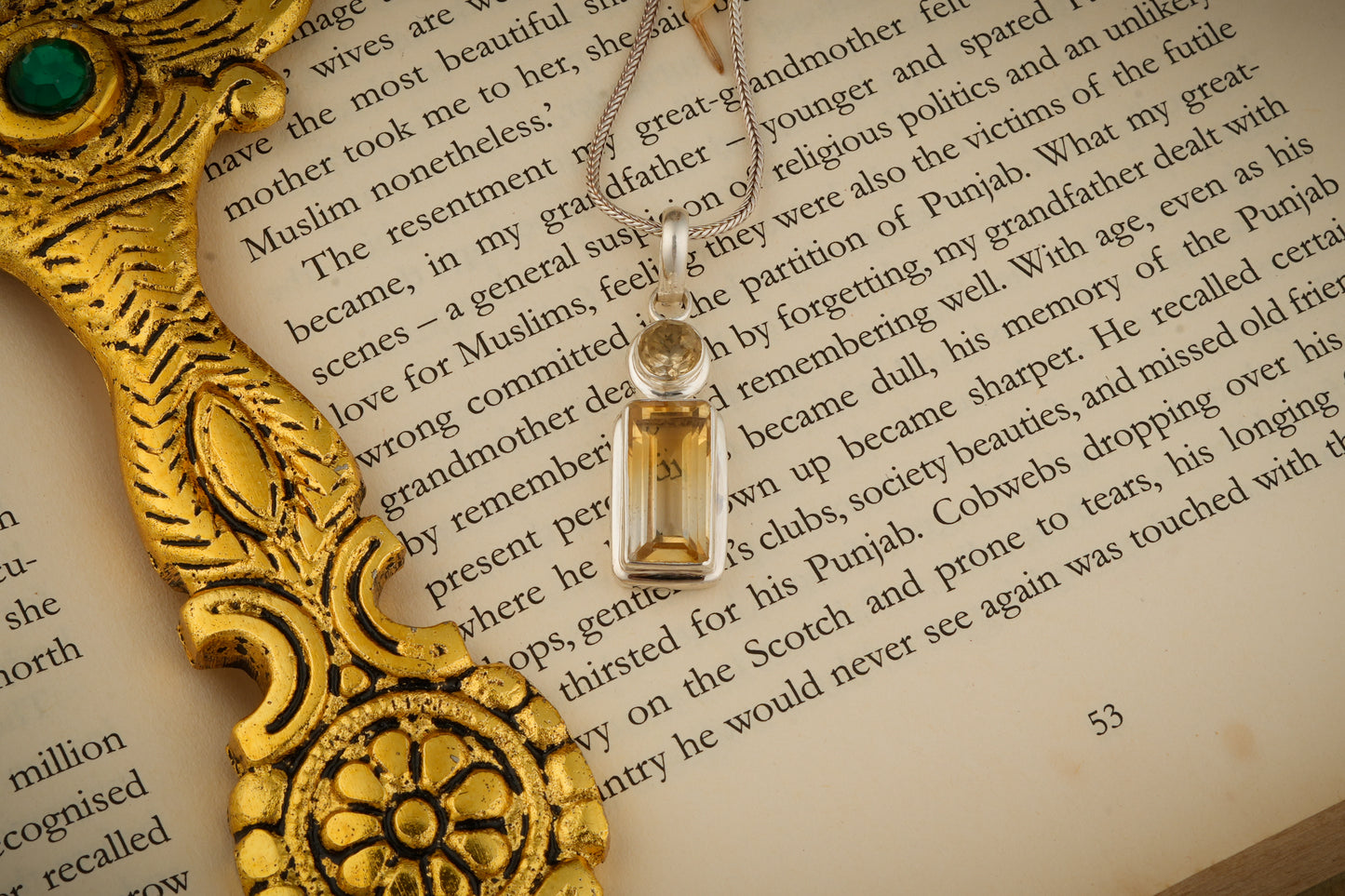 Citrine Pendant Set With Earrings