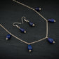 Lapis Lazuli Drops Necklace Set