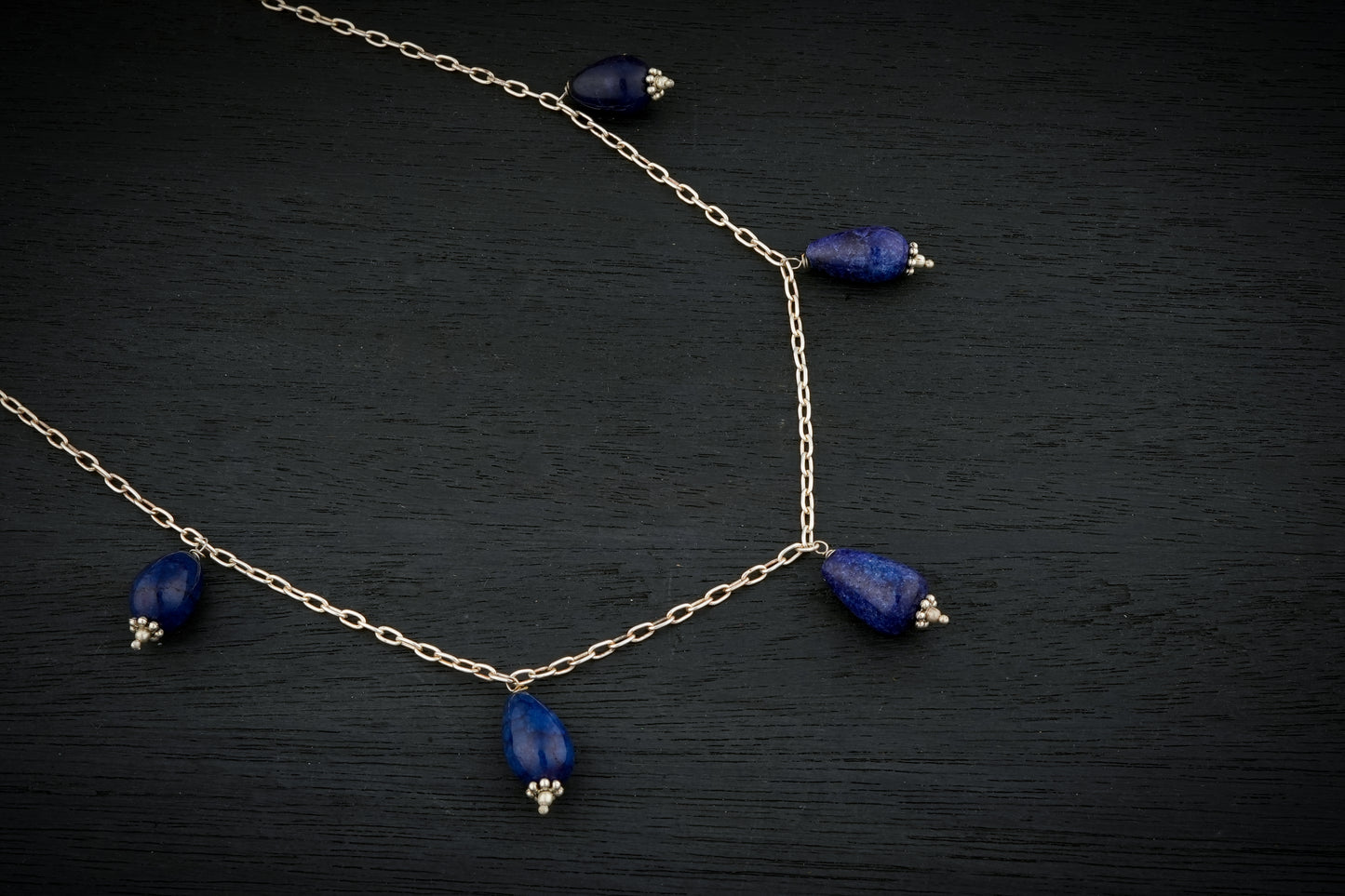 Lapis Lazuli Drops Necklace Set