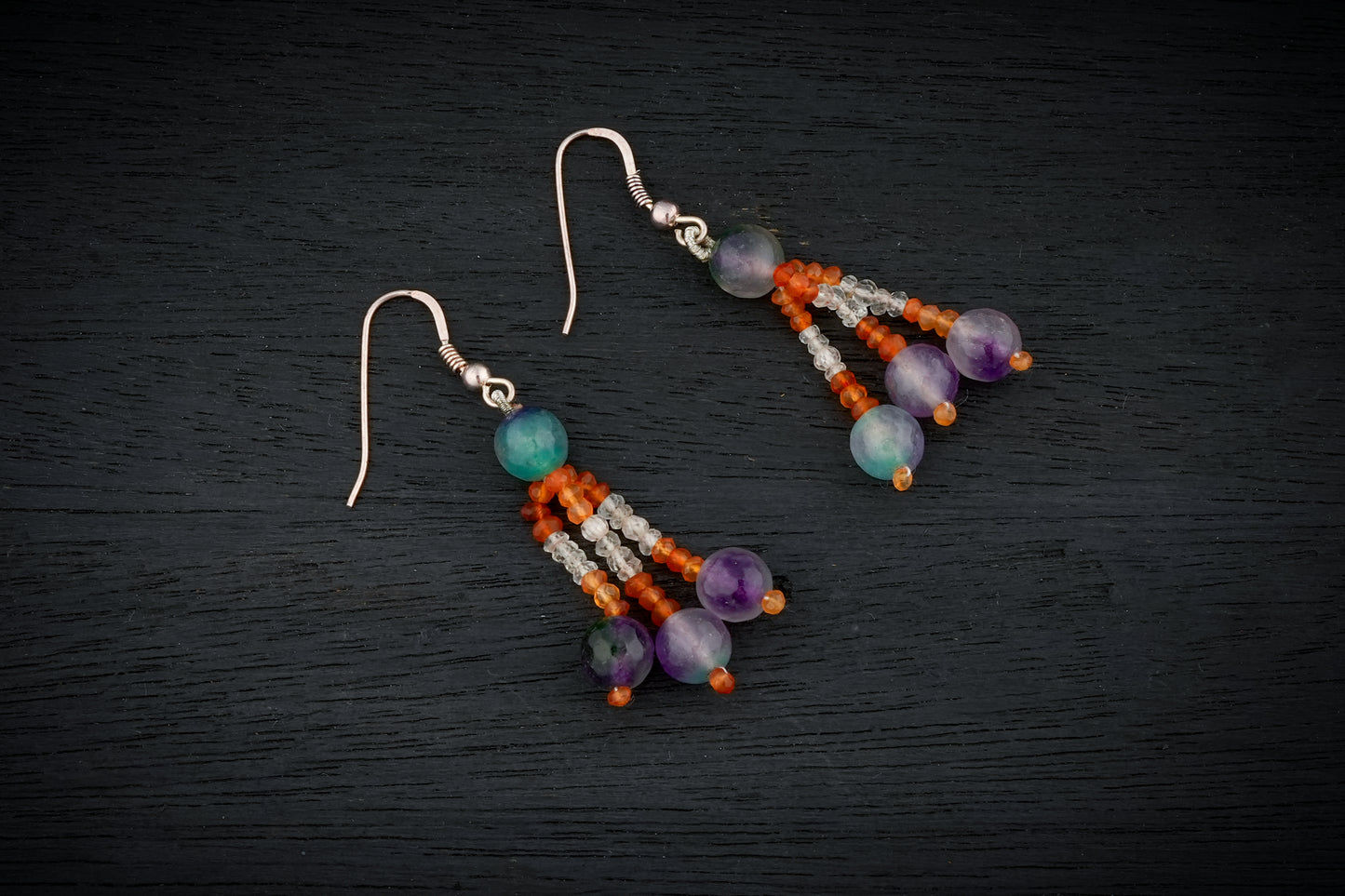 Multi Stone Beaded Earrings