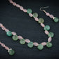 Rose Quartz And Pastel Green Necklace Set