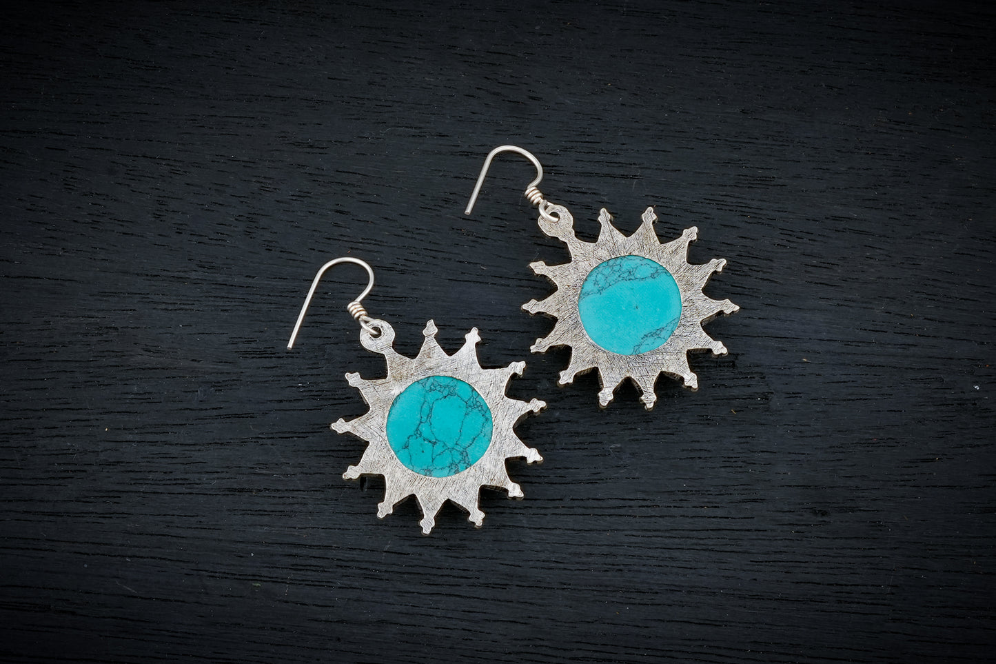 Turquoise Sunshine Silver Danglers