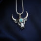 Mighty Bull Turquoise And Silver Men Pendant